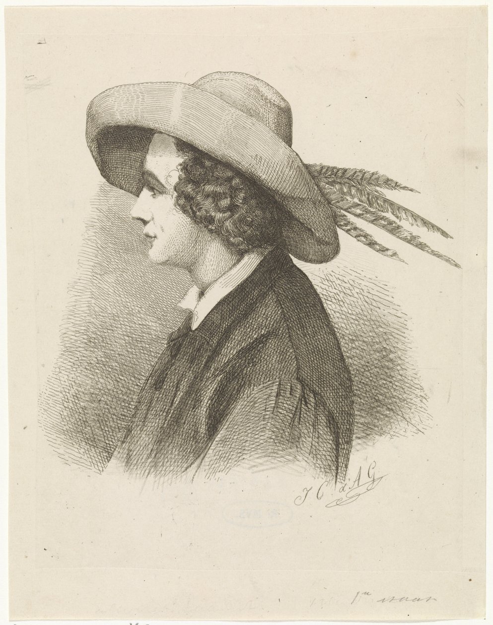 Portrett av Martinus Antonius Kuytenbrouwer i profil av Johannes Christiaan d