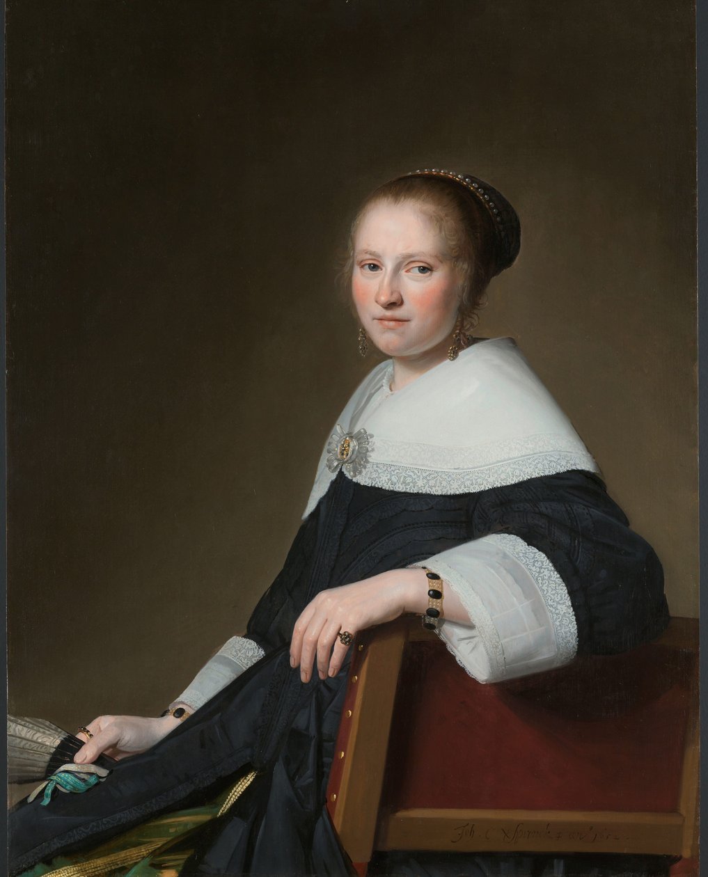 Portrett av Maria van Strijp Maria van Strijp (1627-1707), kone til Eduard Wallis av Johannes Cornelisz. Verspronck