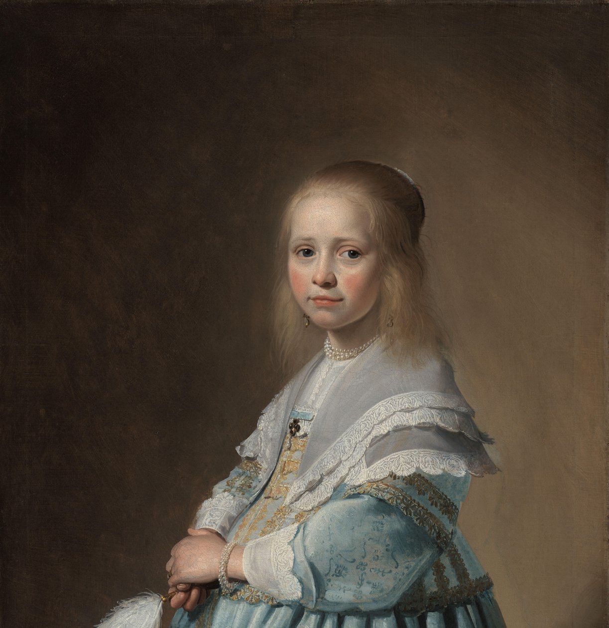 Portrett av en jente kledd i blått Portrett av en jente i blått av Johannes Cornelisz. Verspronck