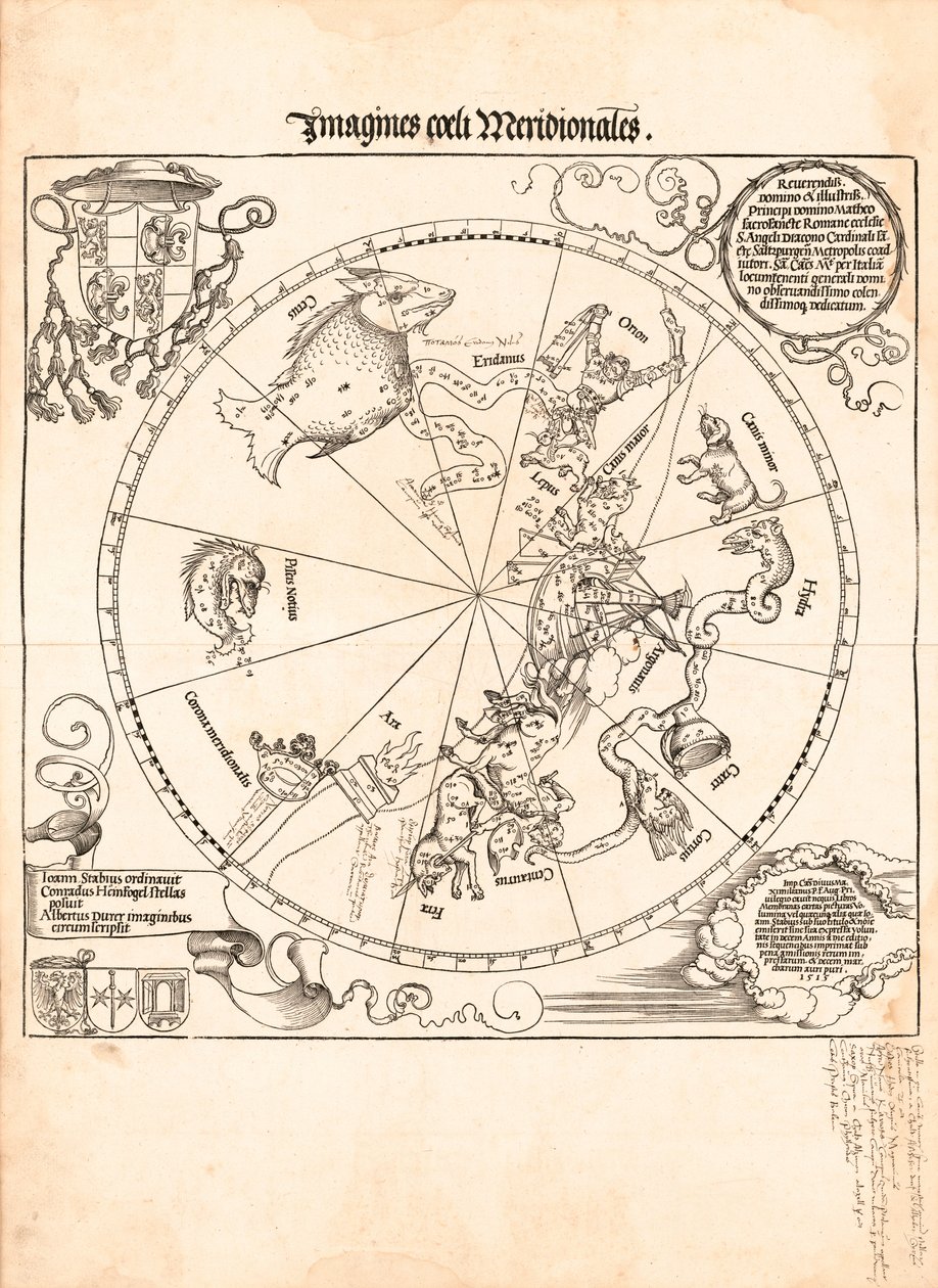 Bilder av den sørlige himmelen av Johannes; Dürer Stabius