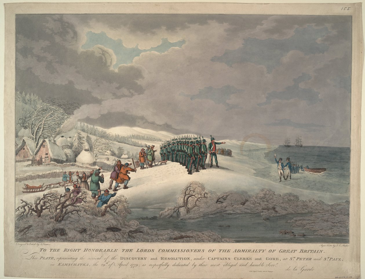 Ankomst av resolusjonen og oppdagelsen på østkysten av Kamchatka, 1779 av Johannes Eckstein