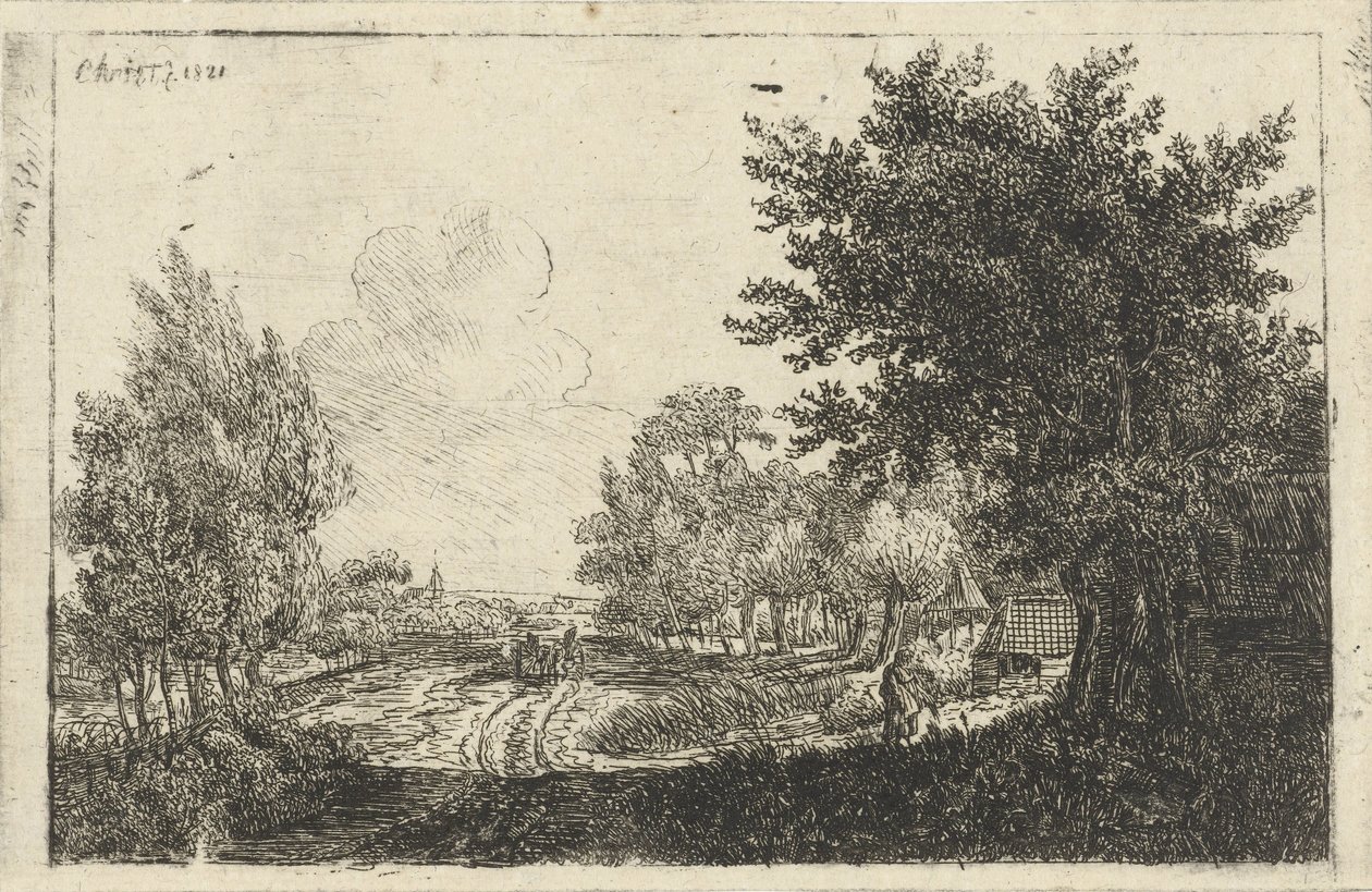 Landskap med bondevogn av Johannes Franciscus Christ