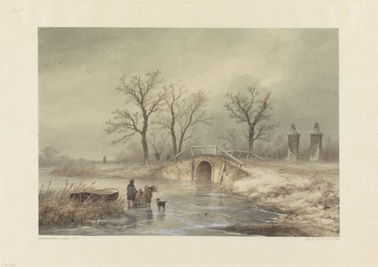 vinterlandskap av Johannes Franciscus Hoppenbrouwers