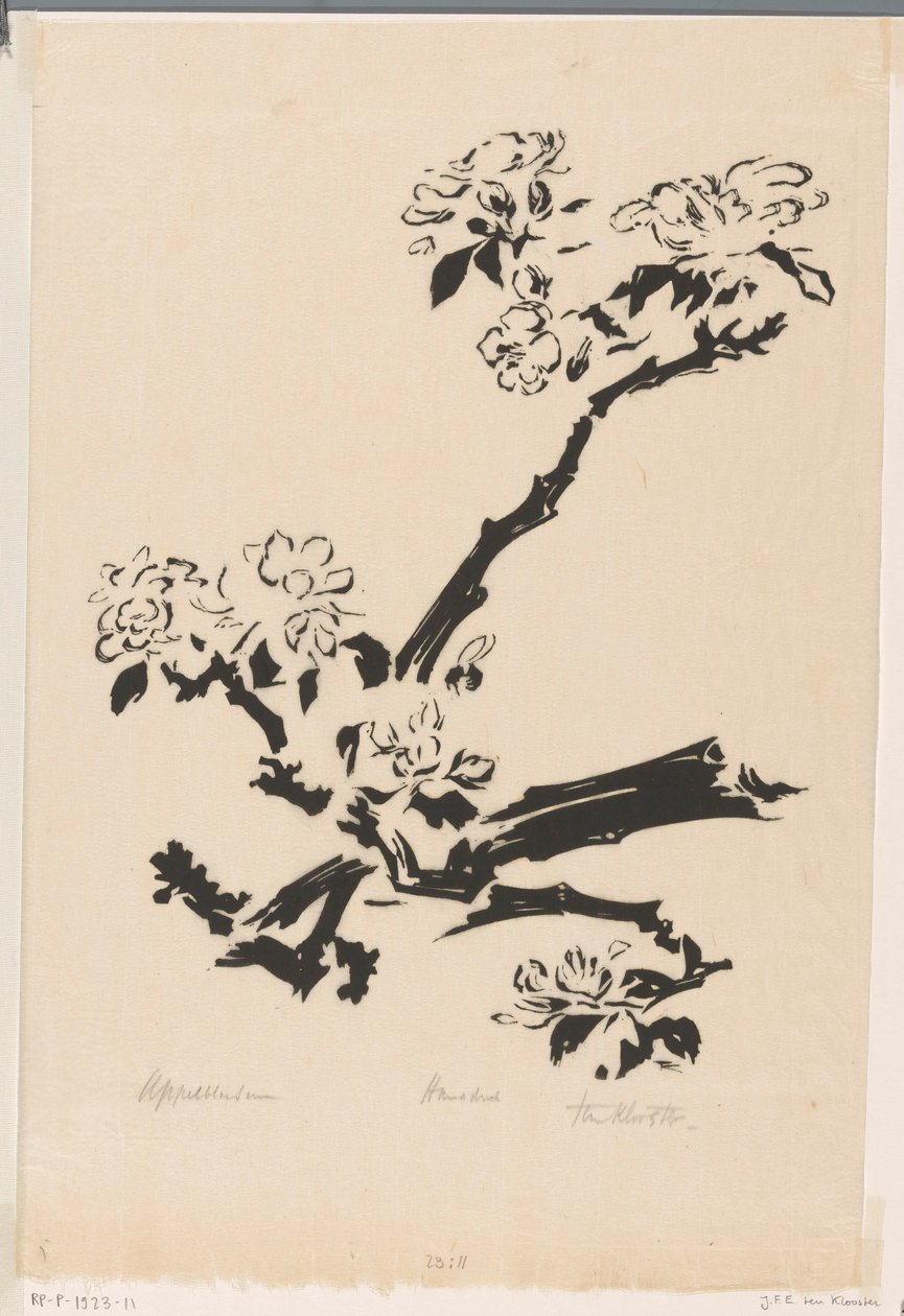 Appelbloesem (original tittel på objekt) av Johannes Frederik Engelbert ten Klooster (signed by artist)