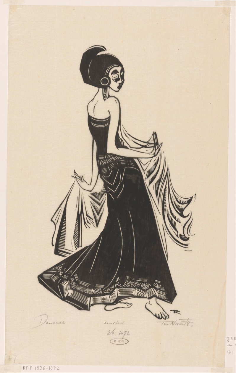 Danseres (original tittel på objekt) av Johannes Frederik Engelbert ten Klooster (signed by artist)
