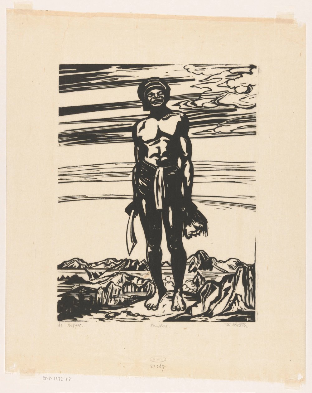 The Warrior (original tittel på objekt) av Johannes Frederik Engelbert ten Klooster (signed by artist)