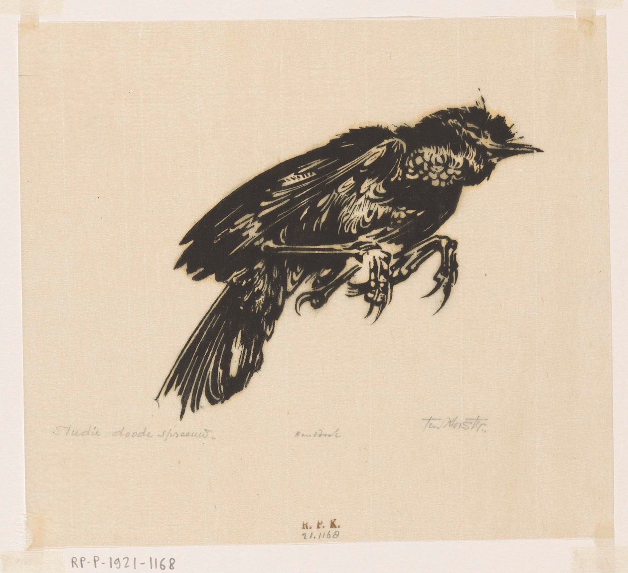 Død stær (original tittel på objekt) av Johannes Frederik Engelbert ten Klooster (signed by artist)