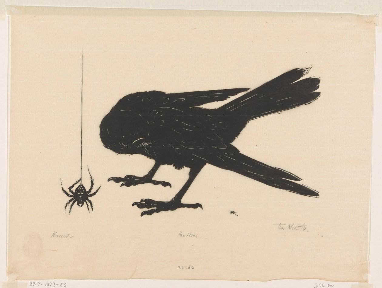 Kauw (original tittel på objekt) av Johannes Frederik Engelbert ten Klooster (signed by artist)