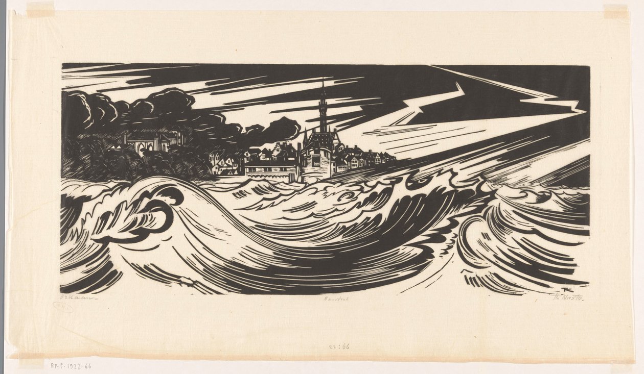 Orkaan (original tittel på objekt) av Johannes Frederik Engelbert ten Klooster (signed by artist)