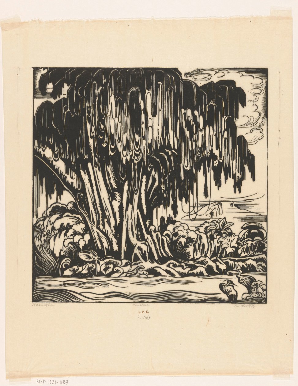 Waringin (original tittel på objekt) av Johannes Frederik Engelbert ten Klooster (signed by artist)