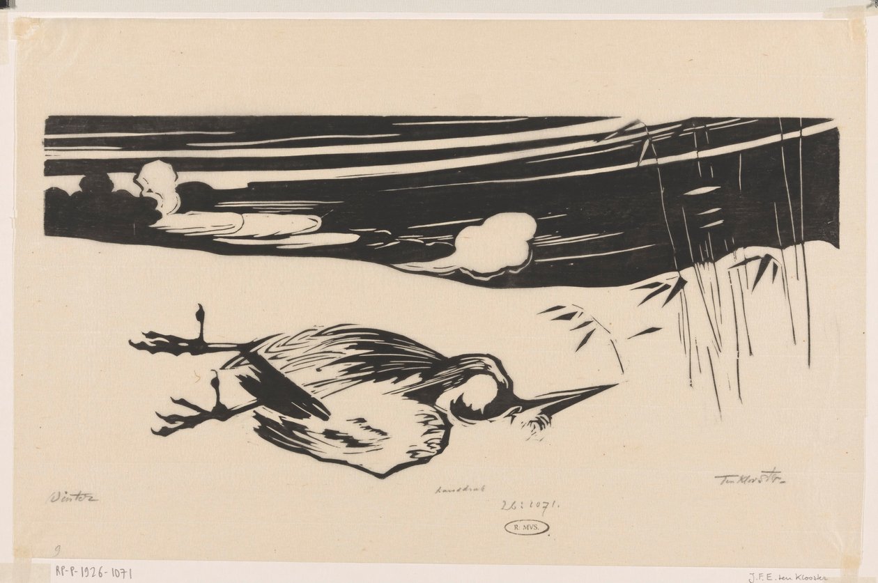 Winter (original tittel på objekt) av Johannes Frederik Engelbert ten Klooster (signed by artist)