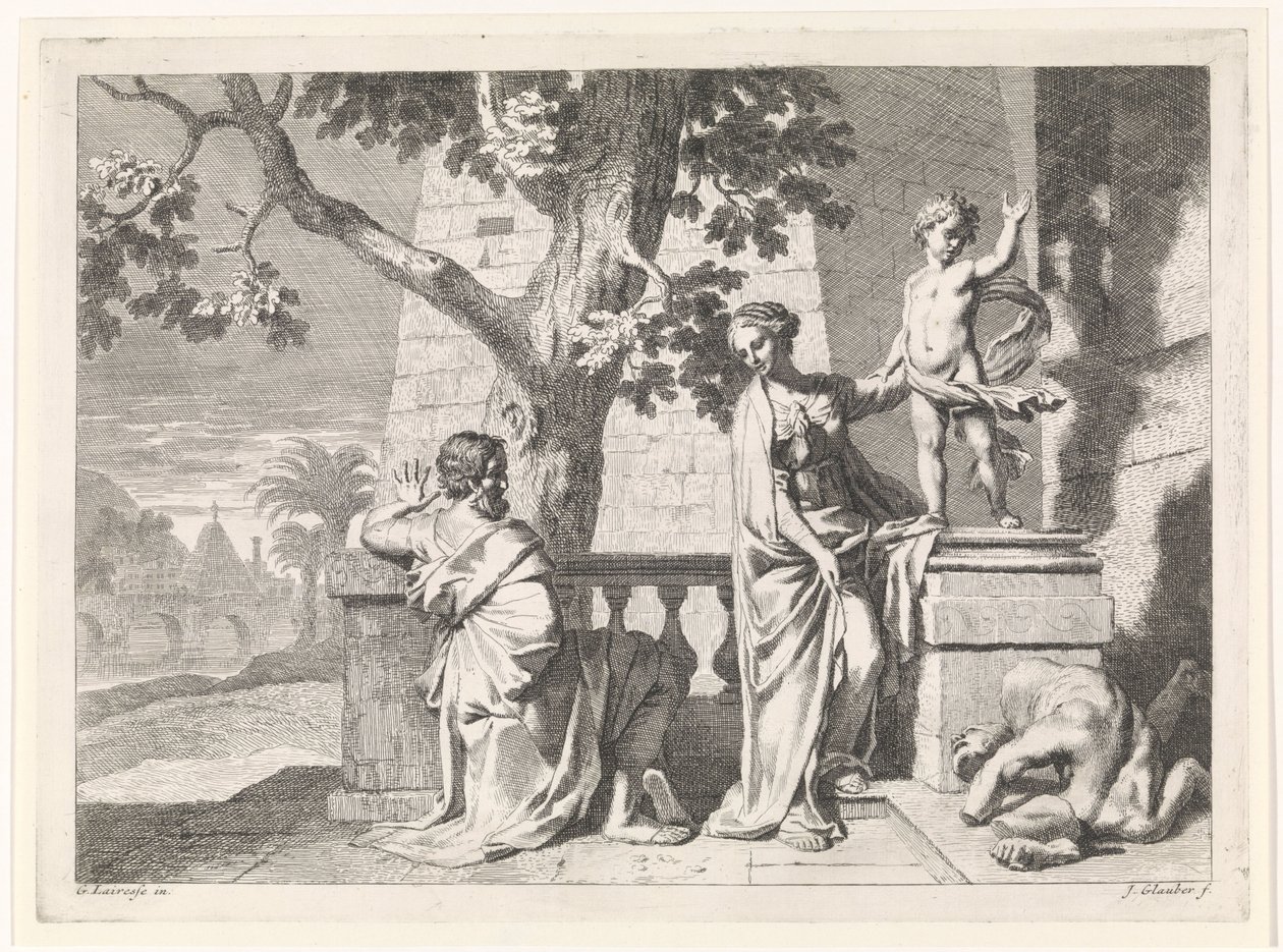 Kristus knuser en statue Bibelske, mytologiske og allegoriske representasjoner (serietittel) av Johannes Glauber