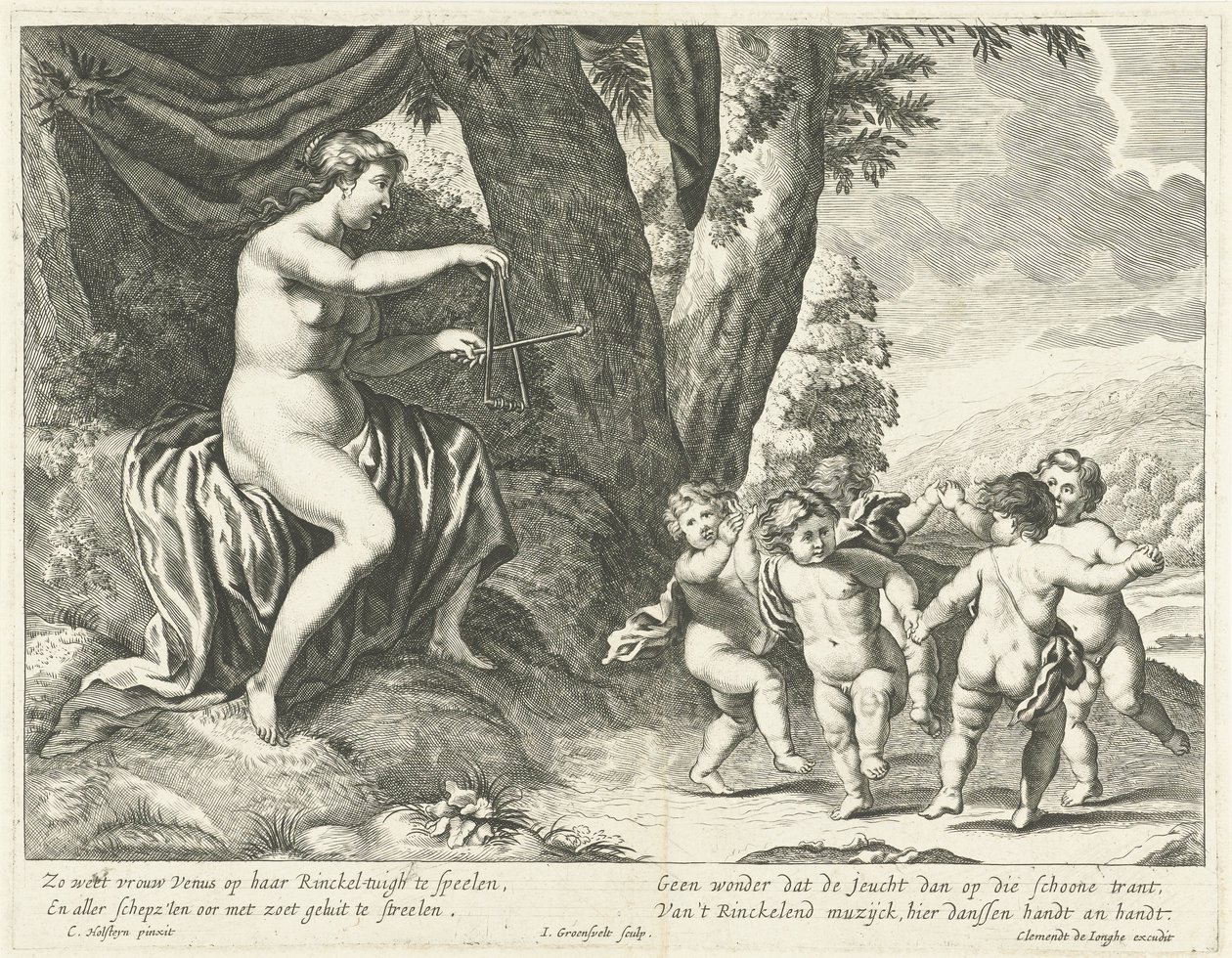 Venus en dansende putti av Johannes Gronsveld
