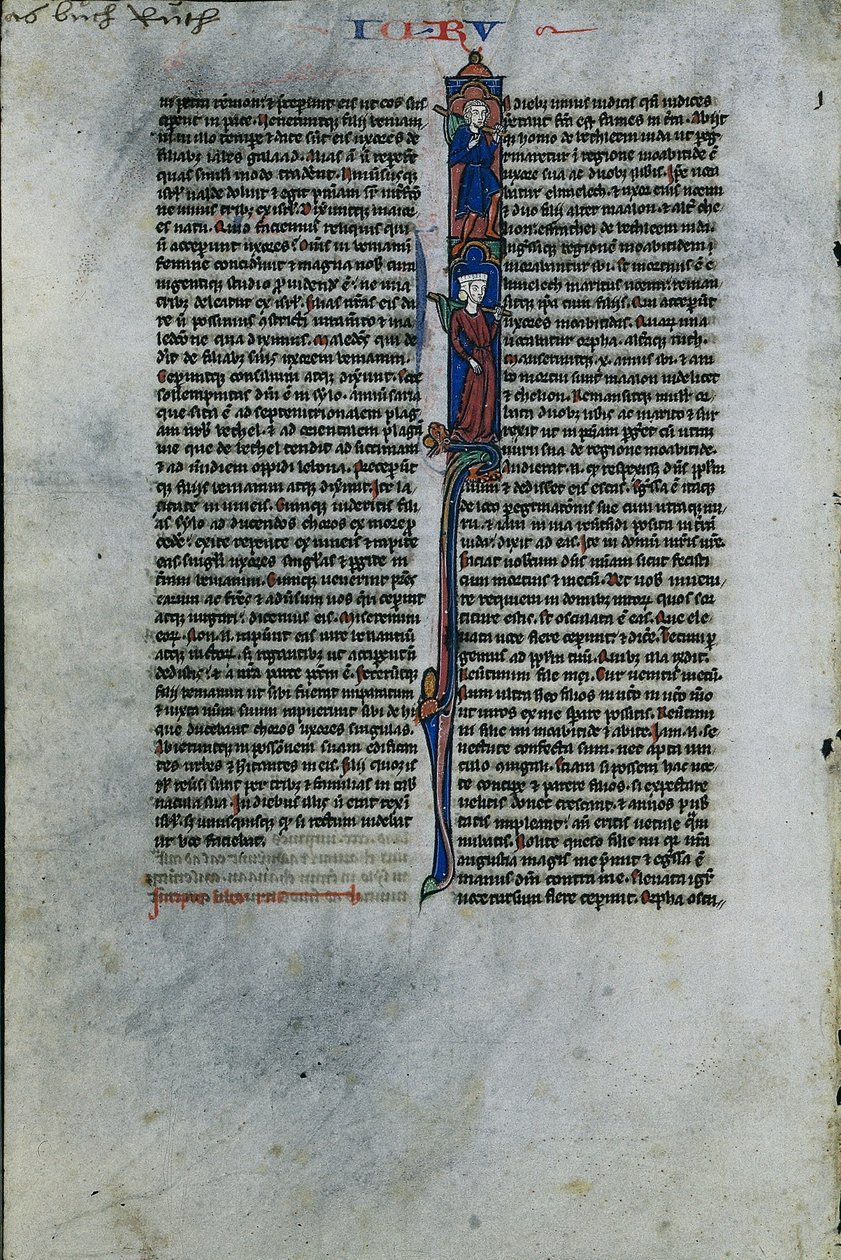 Innledning I med Elimelek og Naomi: Blad fra en latinsk bibel 1 av 2 utskårne blader, ca. 1250. av Johannes Grusch Atelier