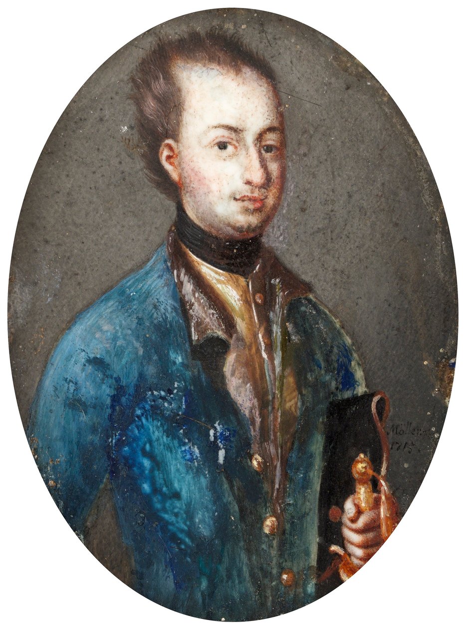 Portrett av kong Karl XII av Sverige 1682-1718 av Johannes Heinrich Möller
