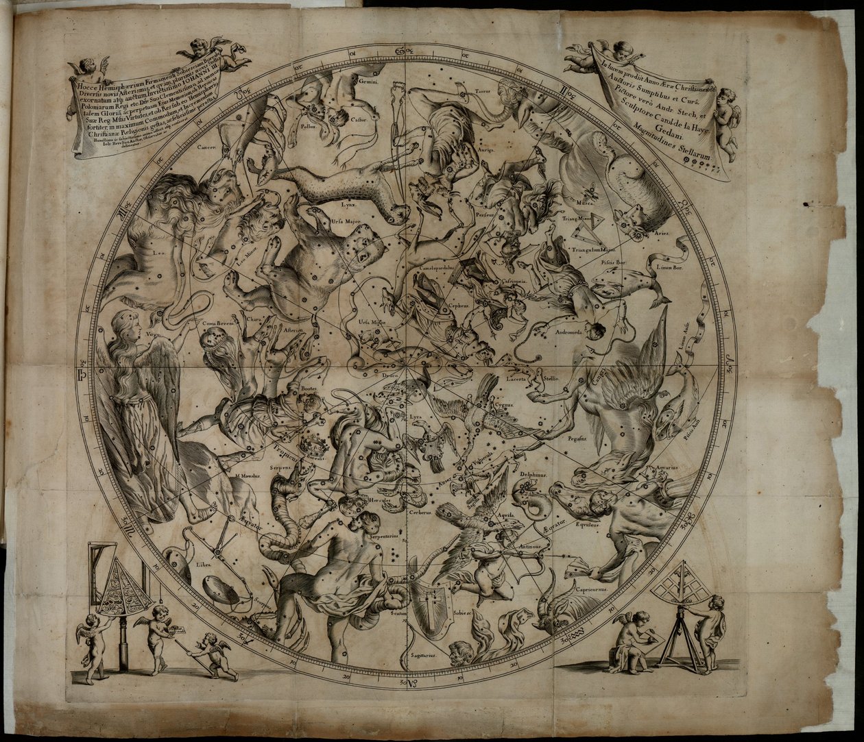 Tabell over stjernebildet på den nordlige halvkule Firmamentum Sobiescianumsive Uranographia av Johannes Hevelius