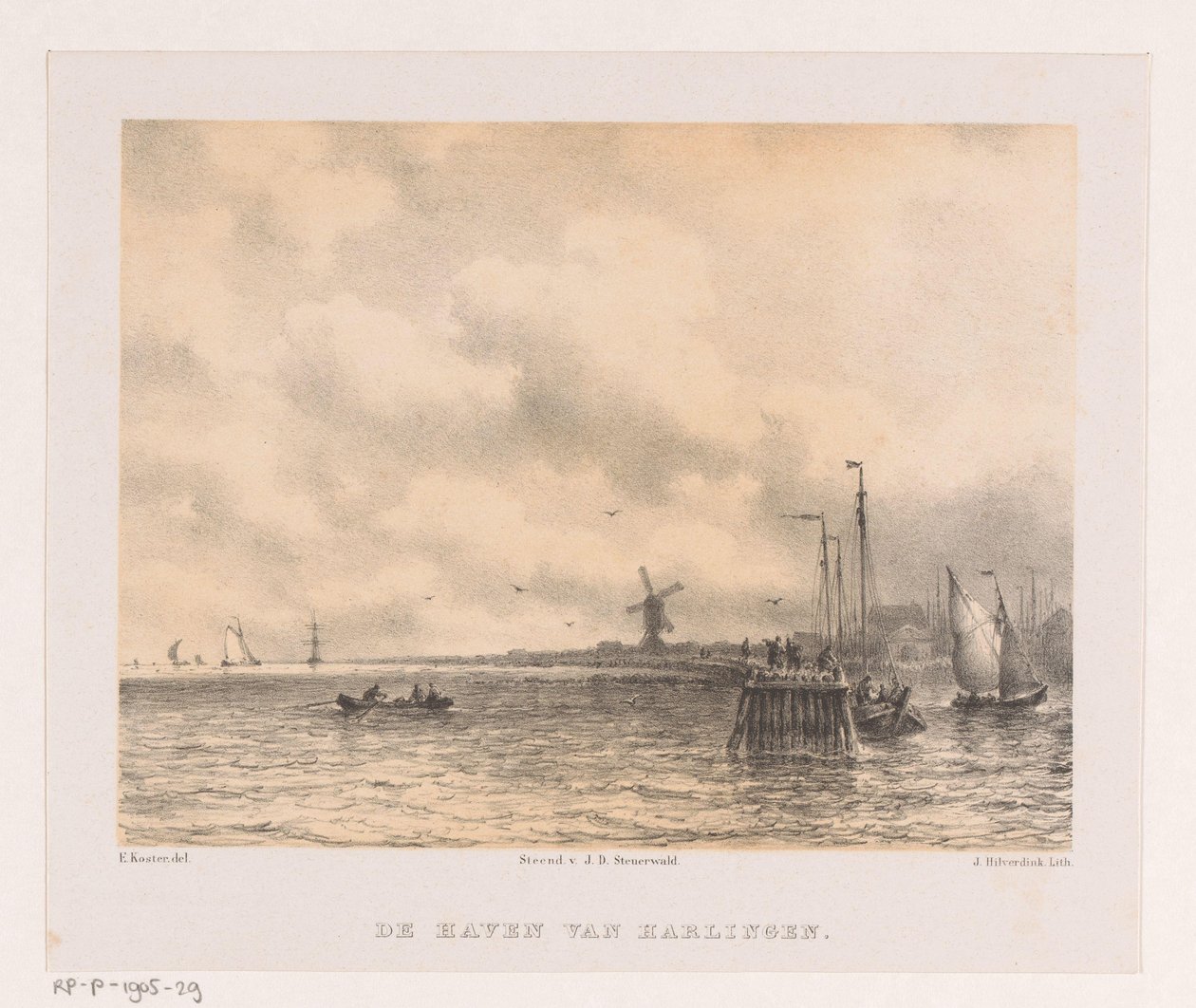 Harlingen havn av Johannes Hilverdink