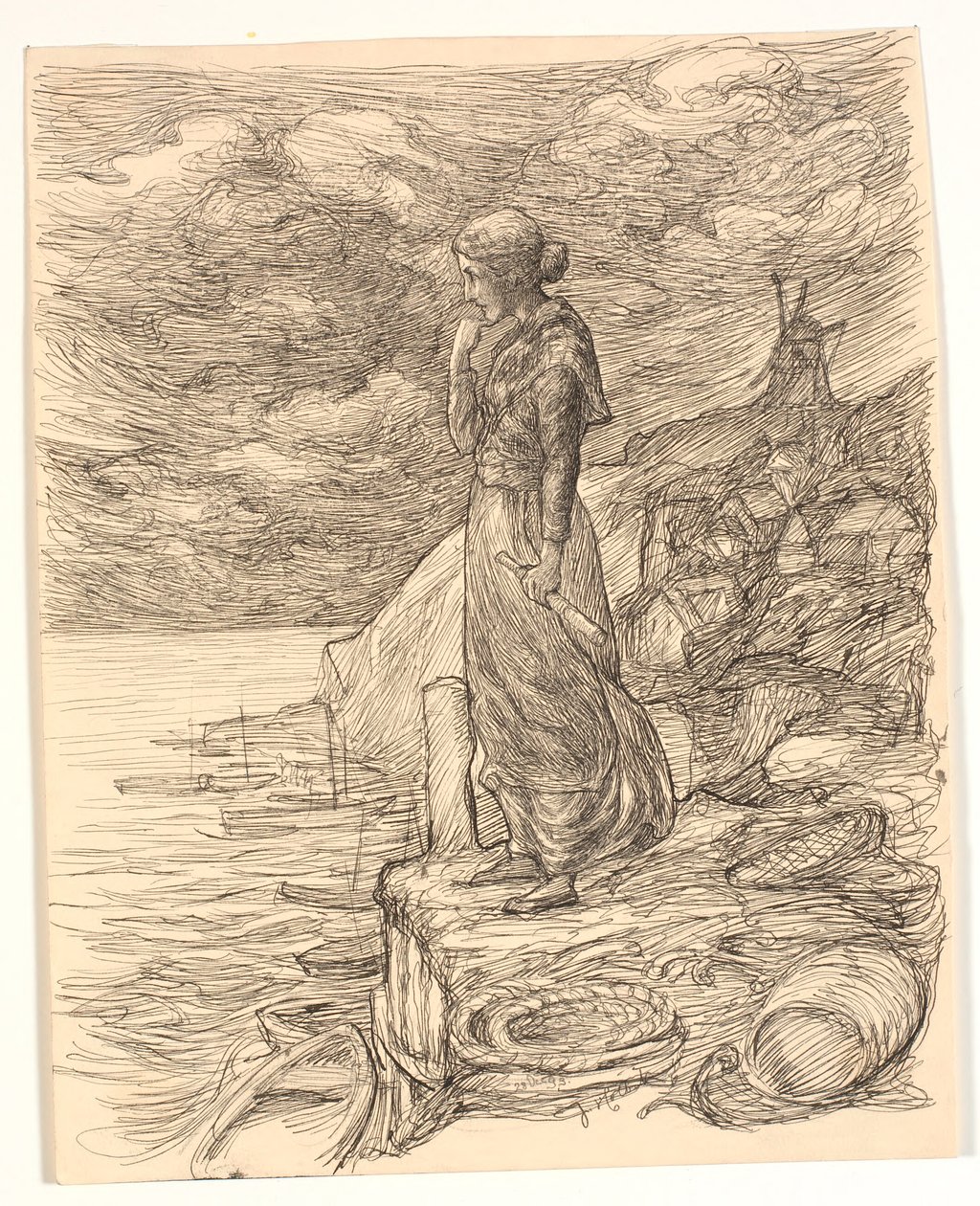 Illustrasjon til Alfred Tennyson "Enoch Arden" av Johannes Holbek