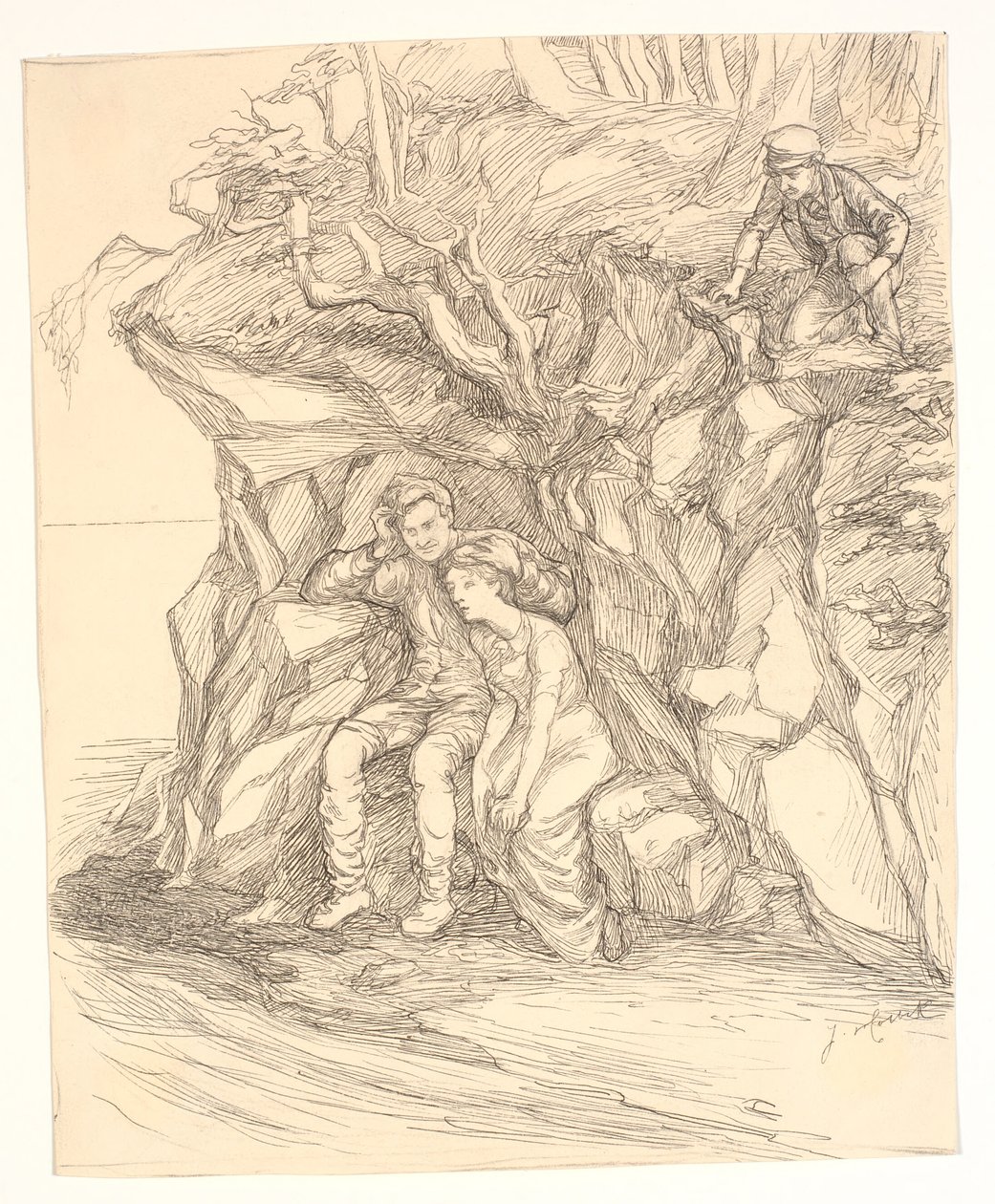 Illustrasjon til Alfred Tennyson "Enoch Arden" av Johannes Holbek