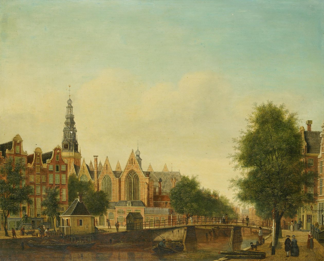 Oude Kerk sett fra Oudezijds Voorburgwal av Johannes Huibert Prins