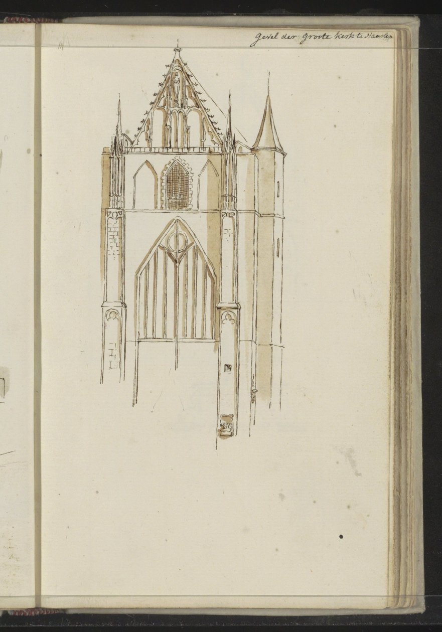 Fasaden til Grote Kerk i Haarlem av Johannes Huibert Prins