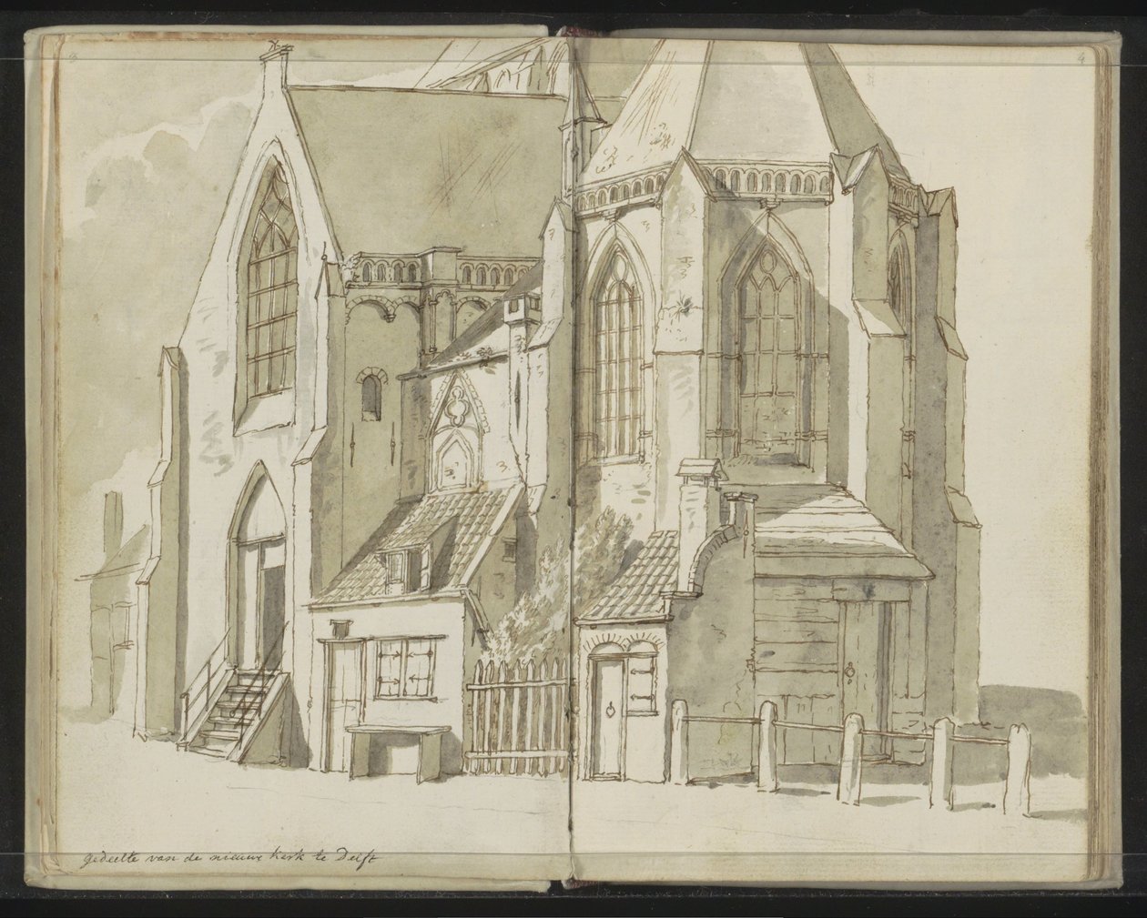 Sidevisning av Nieuwe Kerk i Delft av Johannes Huibert Prins