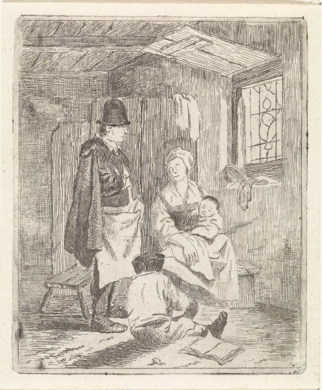 Familie i interiør av Johannes Janson (possibly)