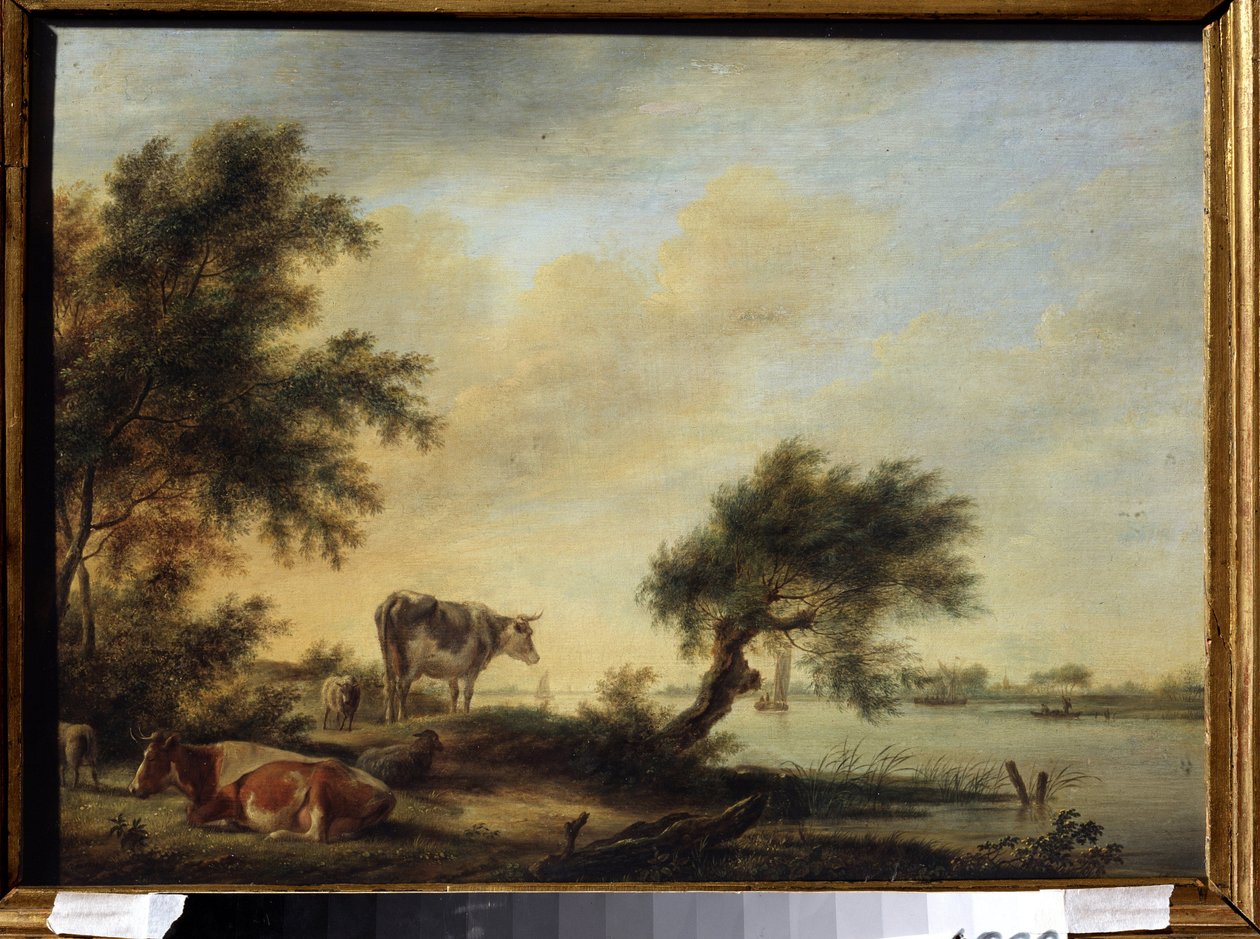 ""Landskap med en flokk"" (Landskap med en flokk) Maleri av Jan Jansson (1729-1784) Statens kunstmuseum fra 1700-tallet, Tula, Russland av Johannes Janson