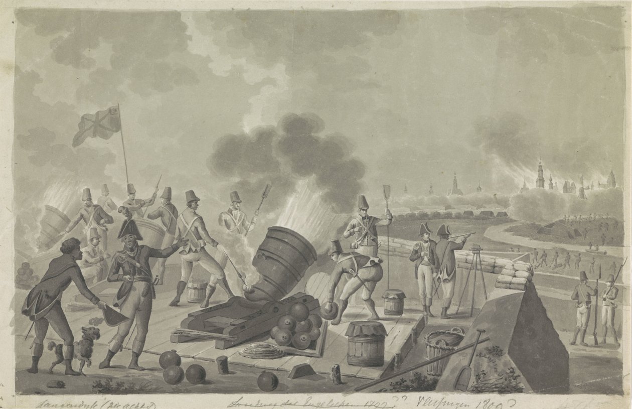 Bombardement av Vlissingen av britene, 1809 av Johannes Jelgerhuis (possibly)