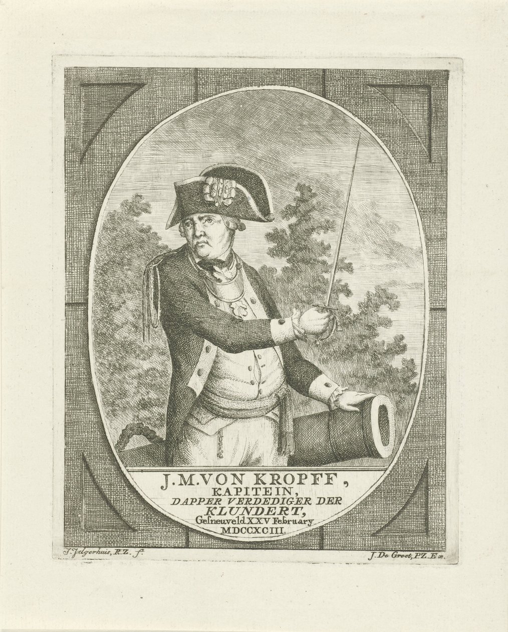 Portrett av Joachim Maurits von Kropff av Johannes Jelgerhuis