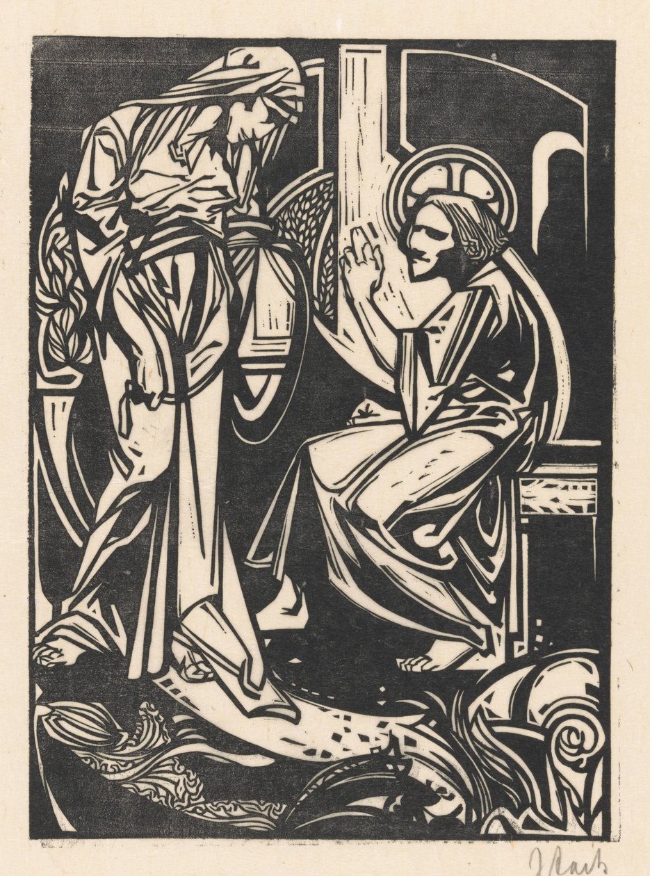 Kristus og den samaritanske kvinnen av Johannes Josephus Aarts (signed by artist)