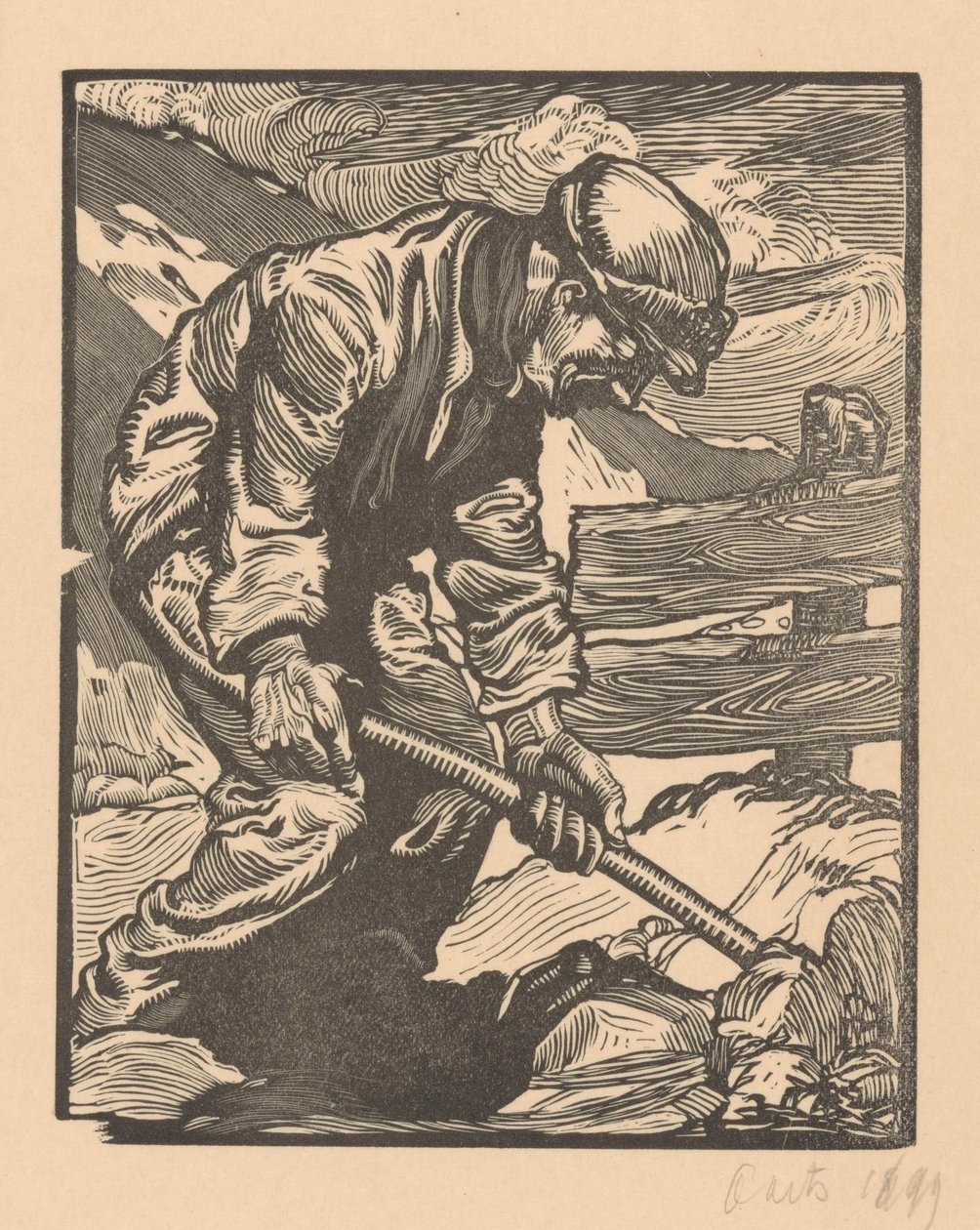 dikearbeider av Johannes Josephus Aarts (signed by artist)