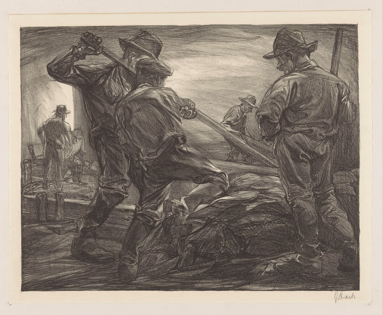 dikearbeidere av Johannes Josephus Aarts (signed by artist)