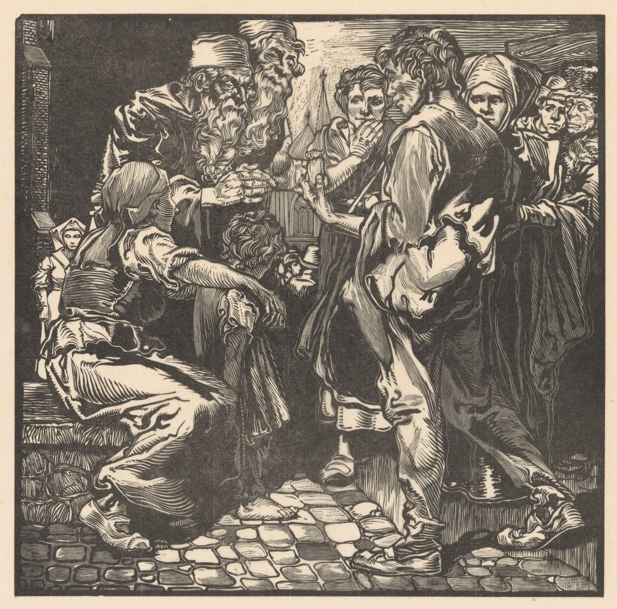 Mann møtte pengesekk av Johannes Josephus Aarts (signed by artist)