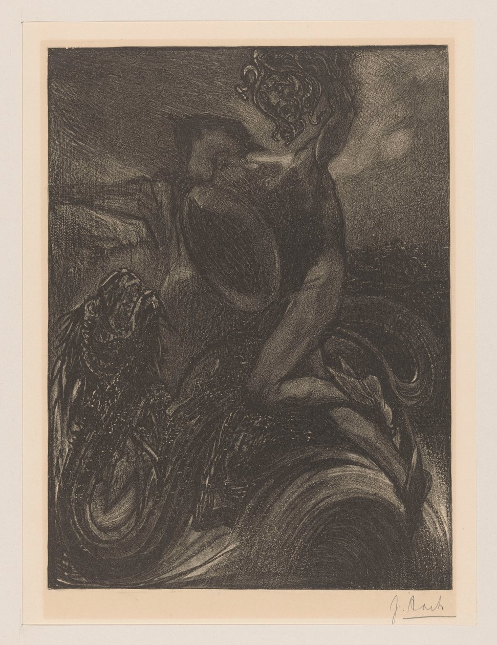 Perseus og sjømonsteret av Johannes Josephus Aarts (signed by artist)
