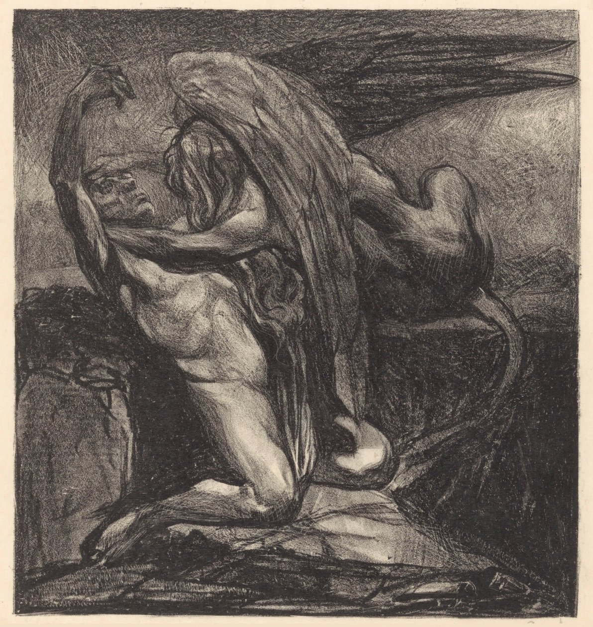 Sfinks med livløs mann av Johannes Josephus Aarts (signed by artist)