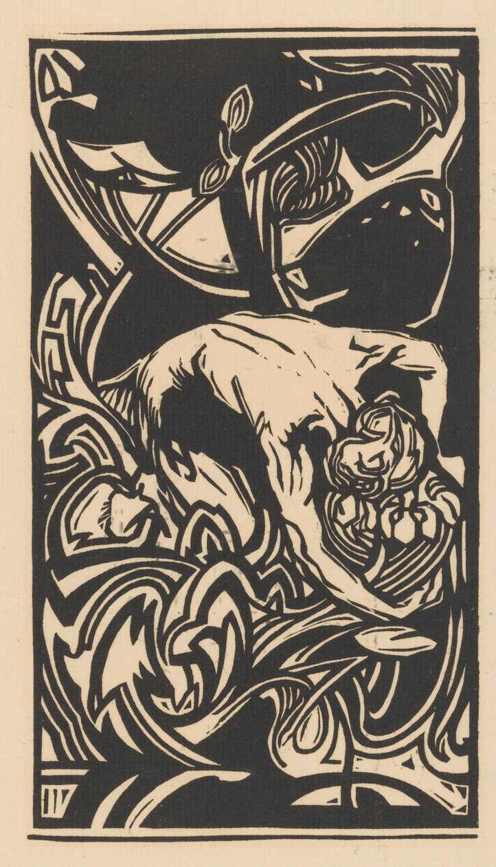 Knælende figur mellom planter av Johannes Josephus Aarts