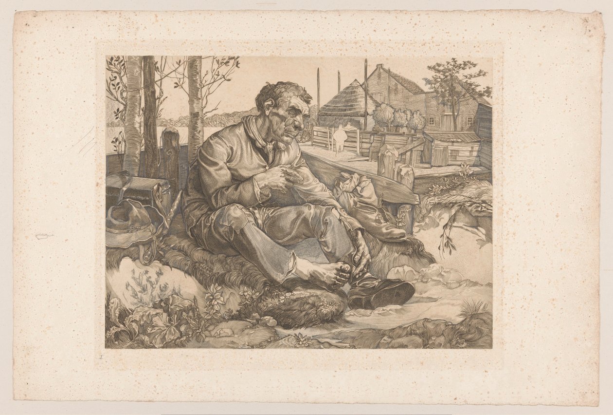 Hvilende mann på gården av Johannes Josephus Aarts