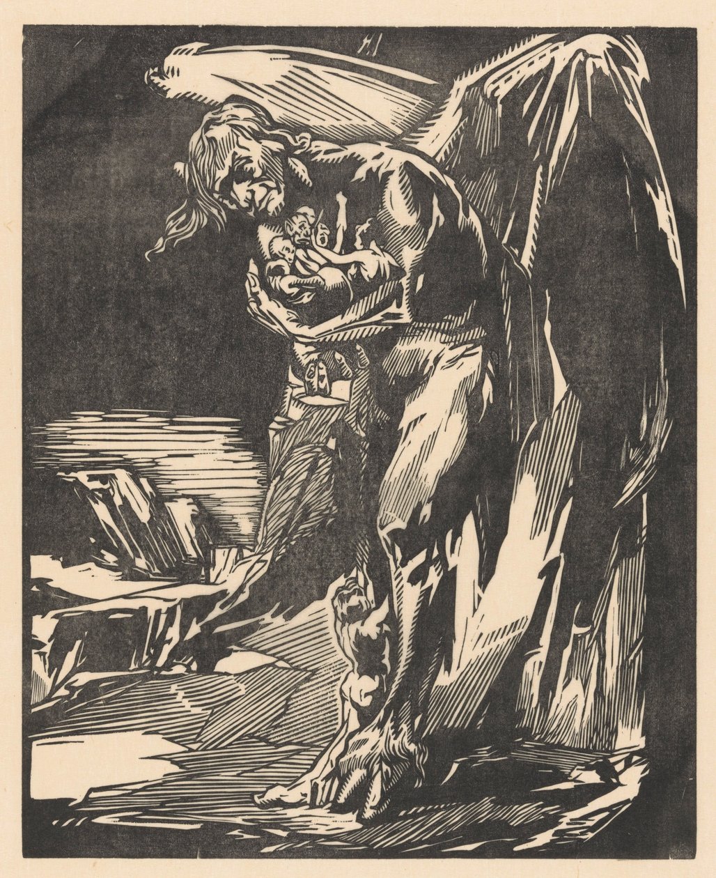 Satan med skikkelser i armene av Johannes Josephus Aarts