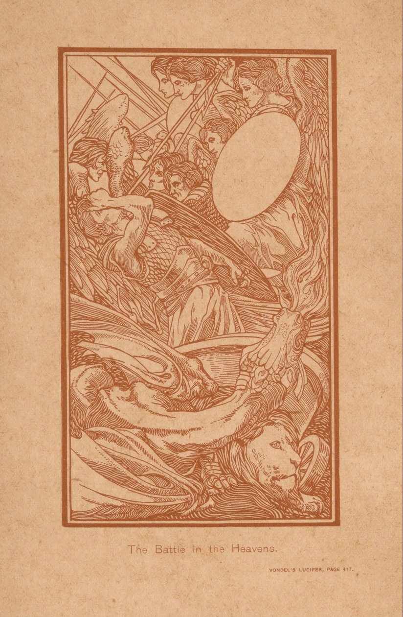 Strijd in the himmel The Battle in the Heavens (tittel på objekt) av Johannes Josephus Aarts