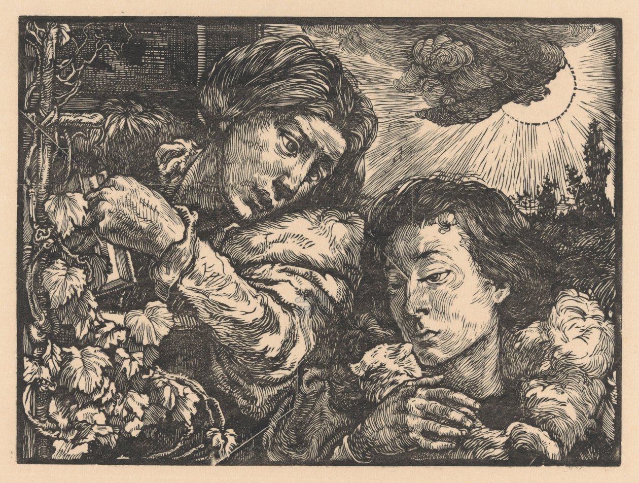 To kvinner ved en vinranke av Johannes Josephus Aarts