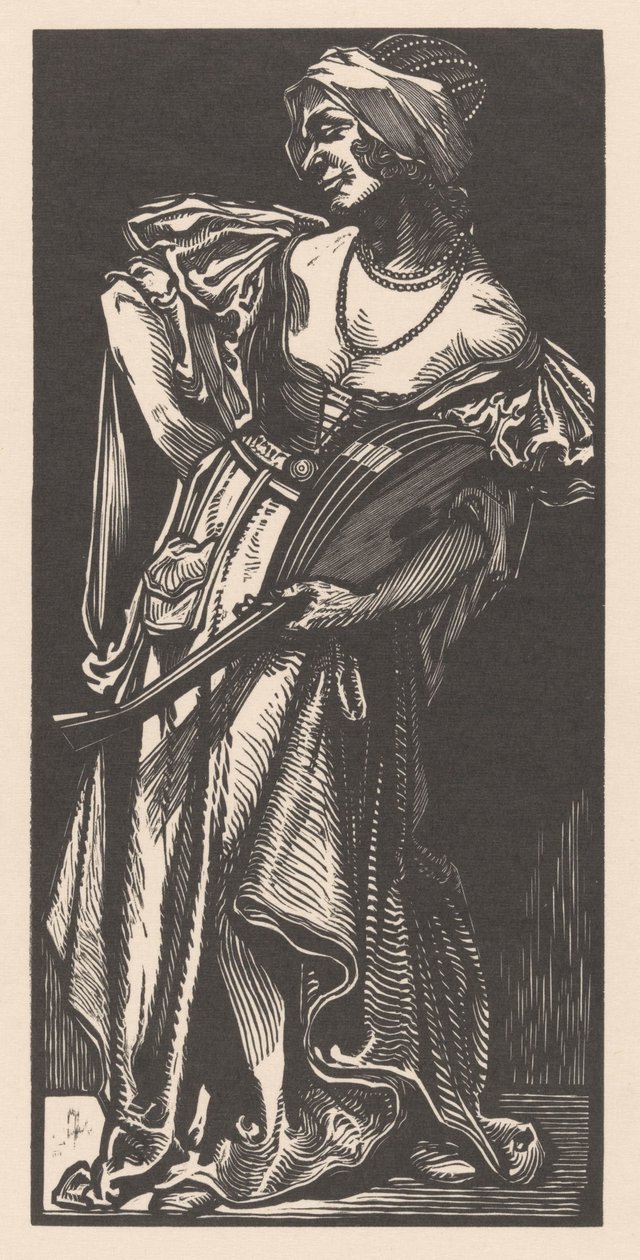 Kvinne med lut av Johannes Josephus Aarts