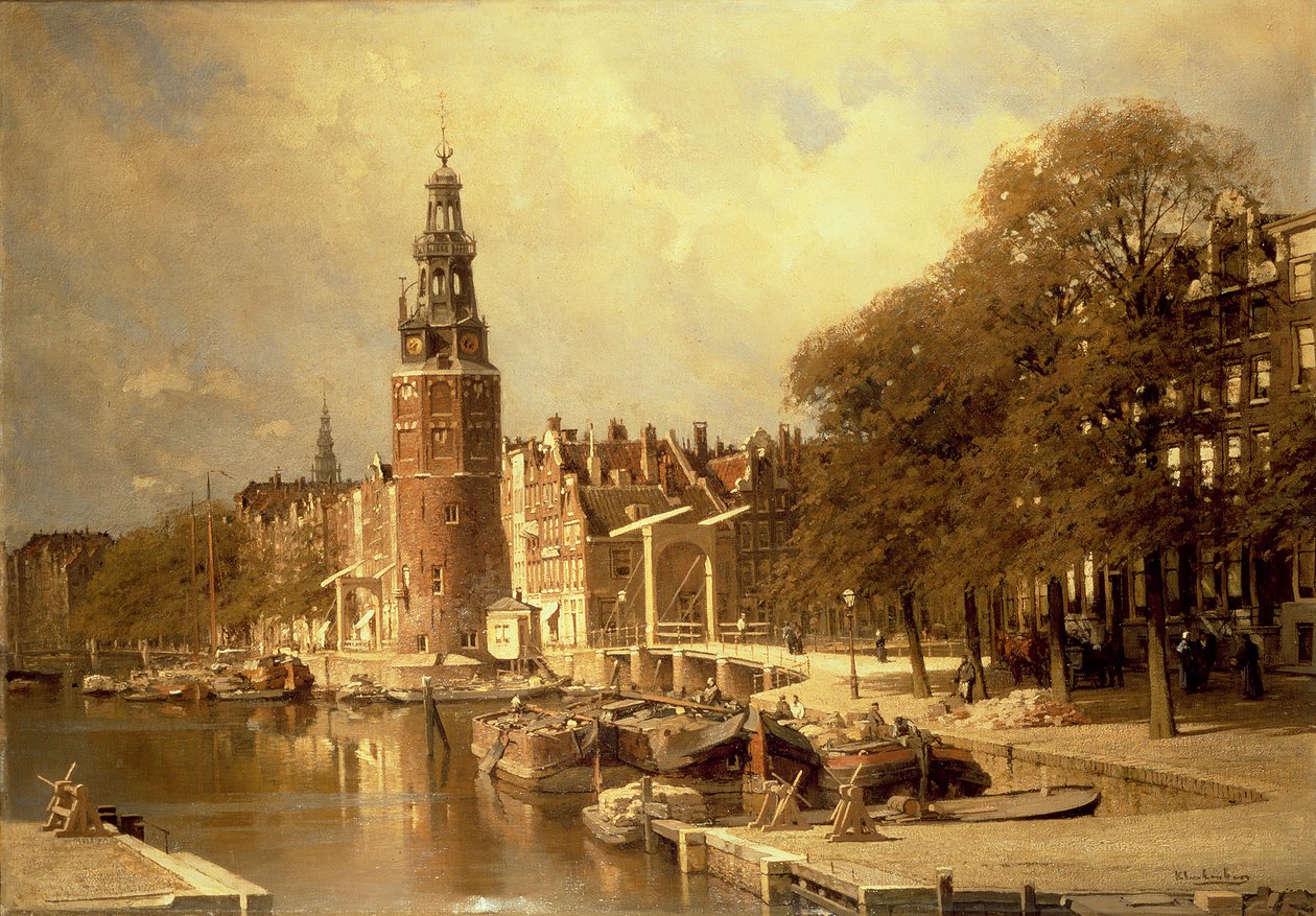 Utsikt over Kalk-markedet, Amsterdam av Johannes Karel Christian Klinkenberg