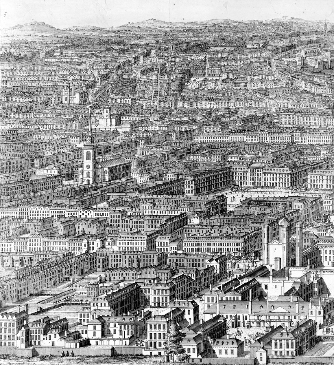 Et prospekt av City of London, 1710 av Johannes Kip