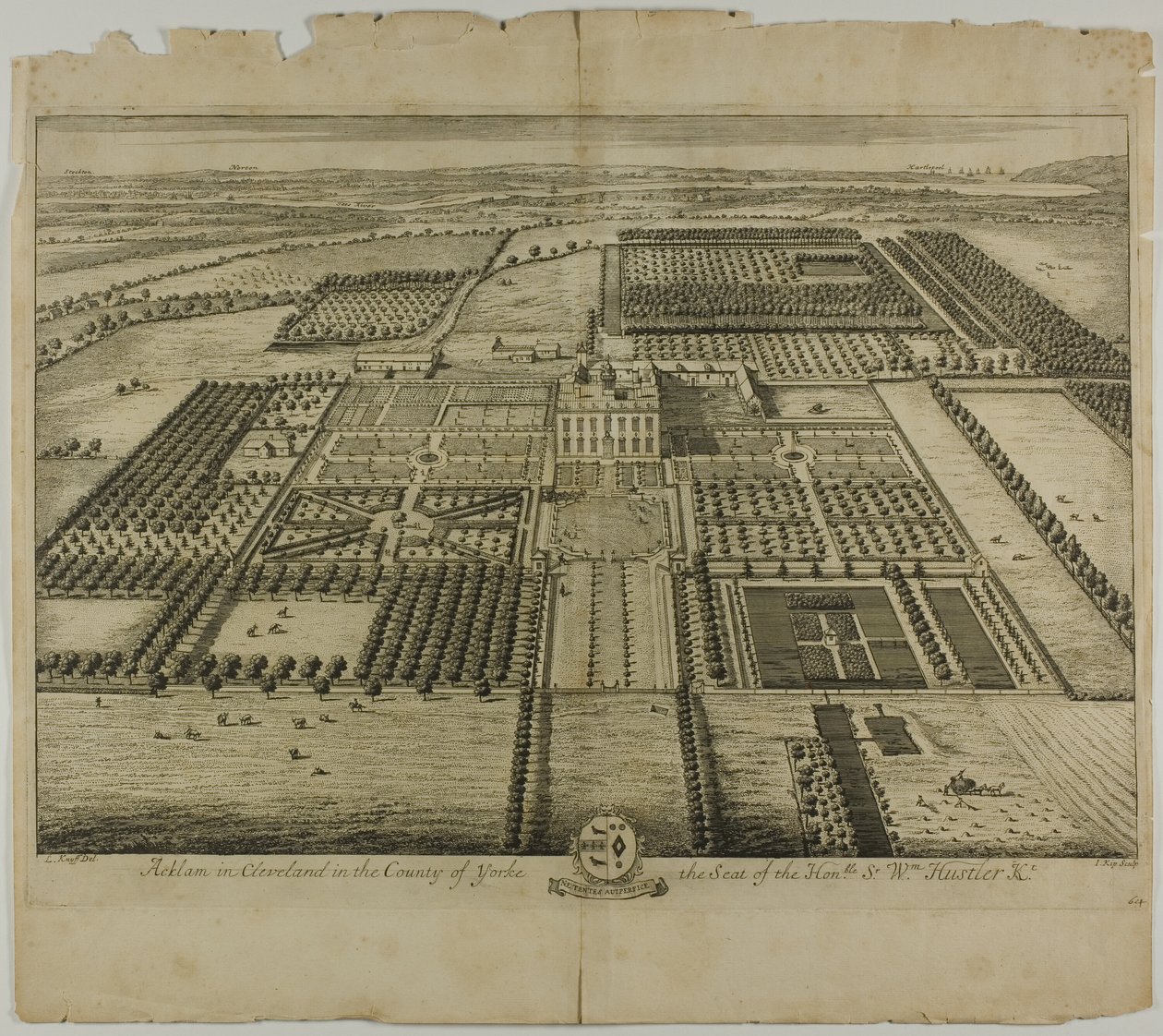 Acklam i Cleveland i County of Yorke, plate 64 fra Britannia Illustrata av Johannes Kip