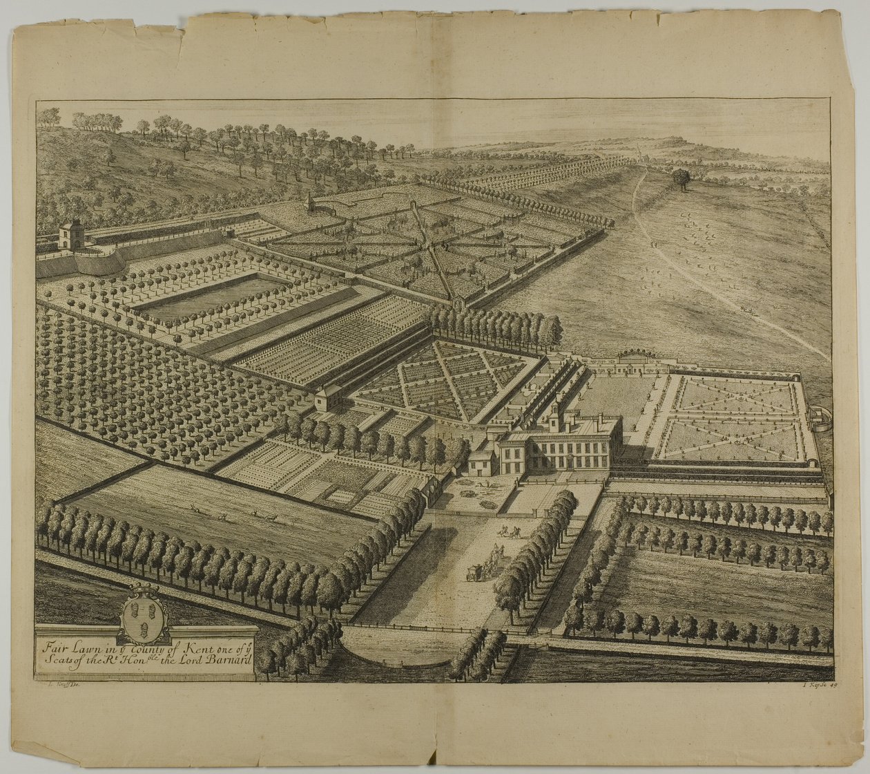 Fair Lawn i County of Kent, plate 49 fra Britannia Illustrata av Johannes Kip