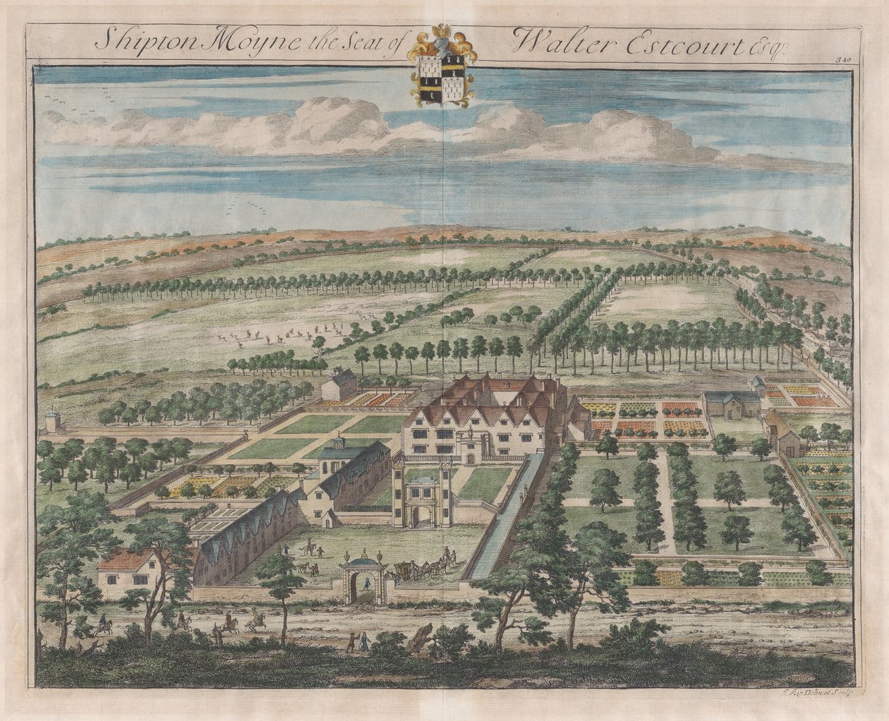 Shipton Moyne, The Seat of Walter Estcourt, Esq., [1712] gjenutgitt 1768. av Johannes Kip