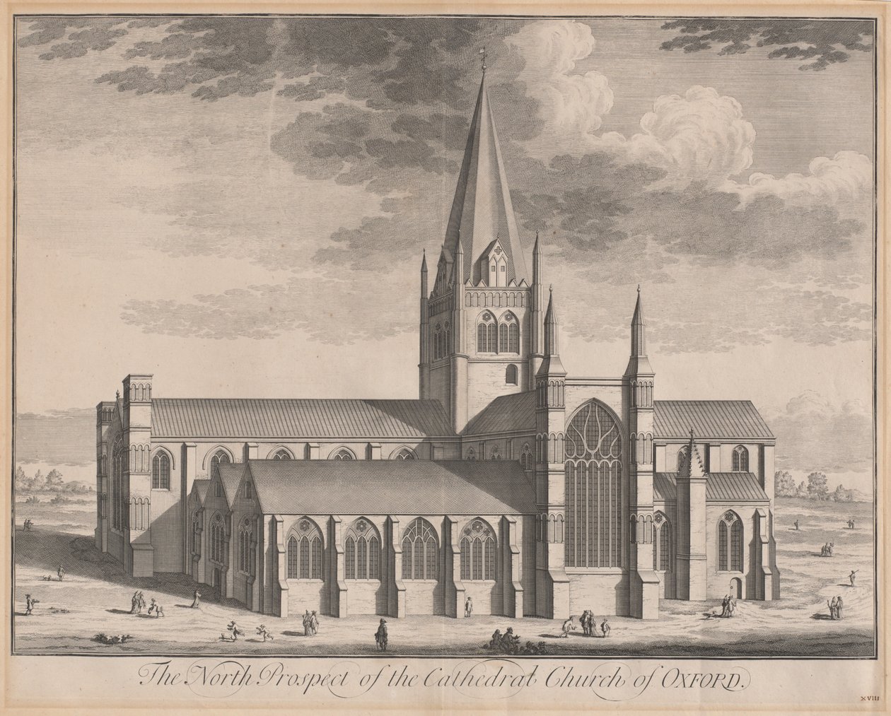 The North Prospect of the Cathedral Church of Oxford av Johannes Kip, after Leendert Knijff