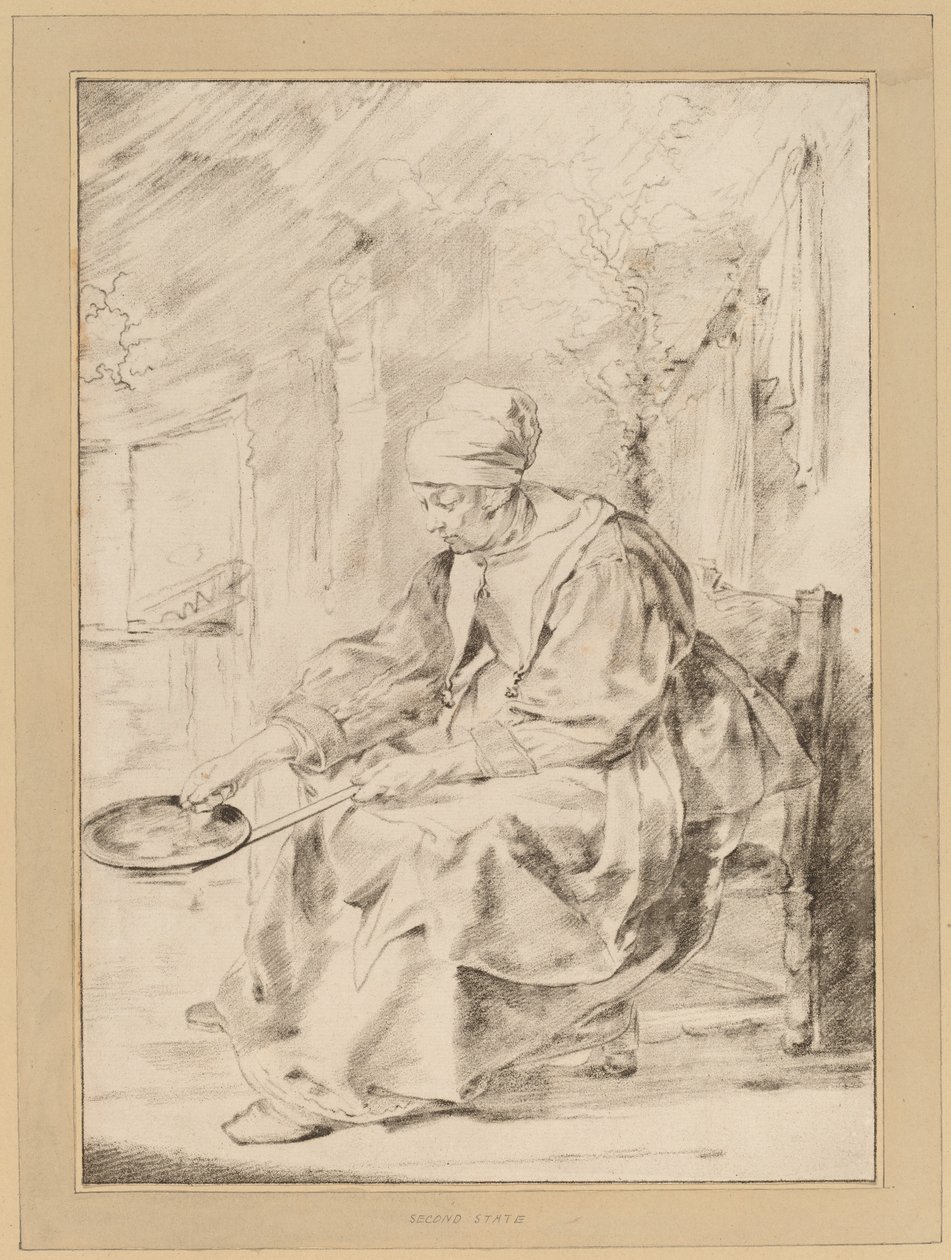 Pannekakekvinne, 1768. av Johannes Kornlein
