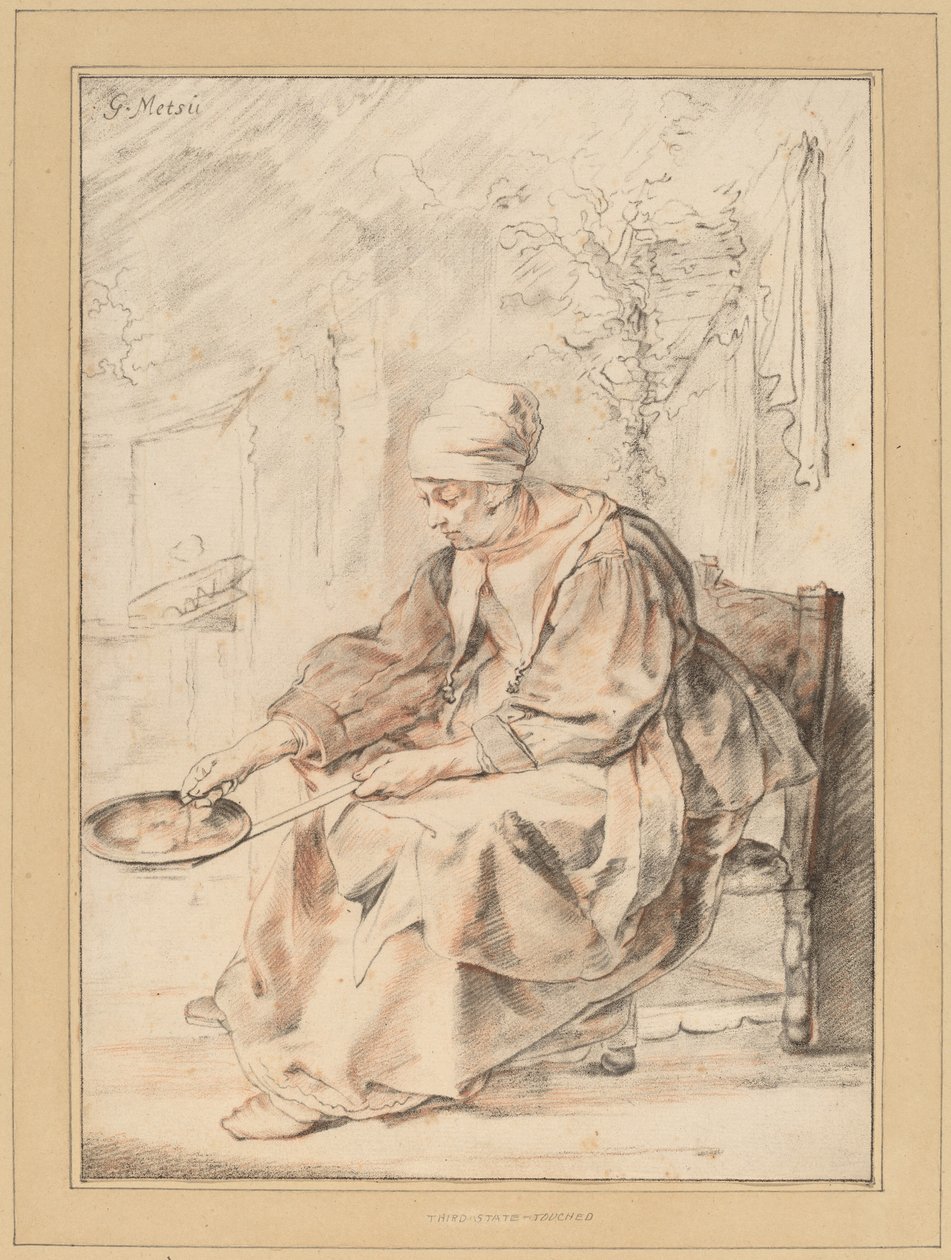 Pannekakekvinne, 1768. av Johannes Kornlein